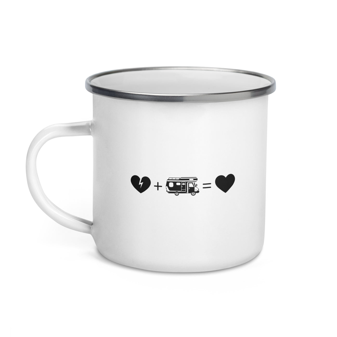 Broken Heart Heart And Camping - Emaille Tasse camping