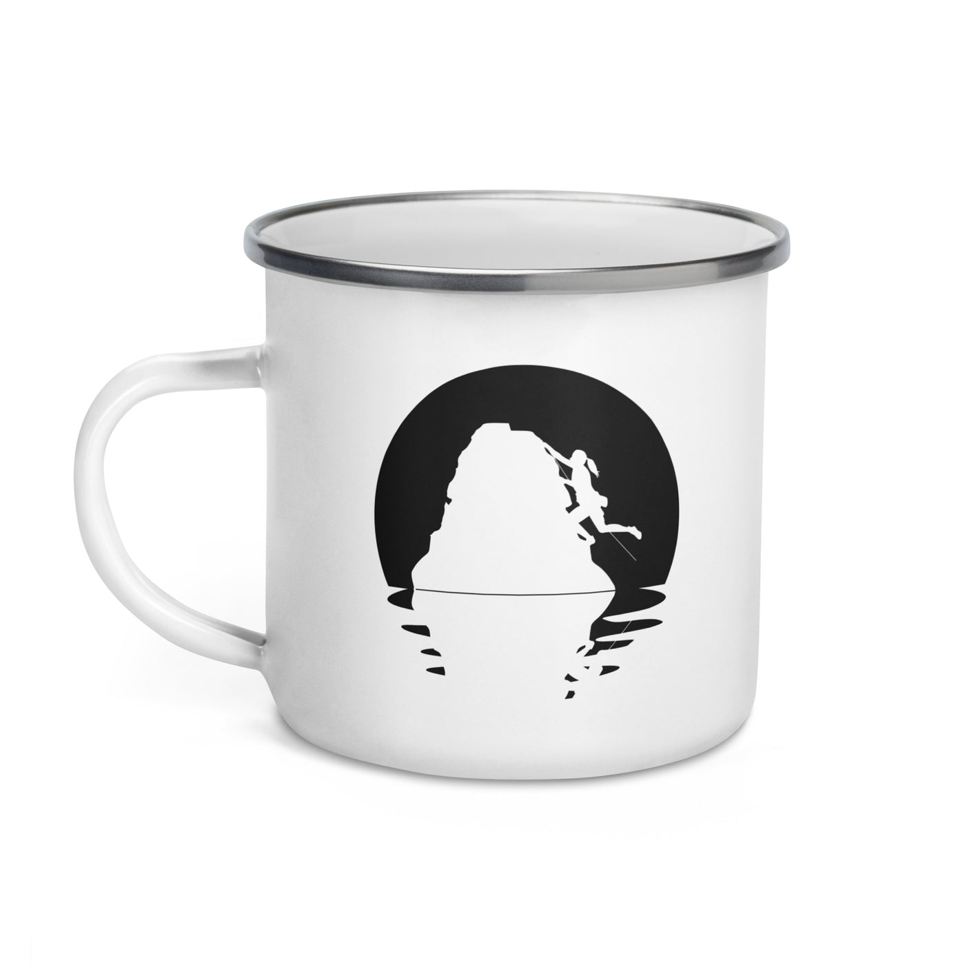 Circle And Reflection - Female Climbing - Emaille Tasse klettern