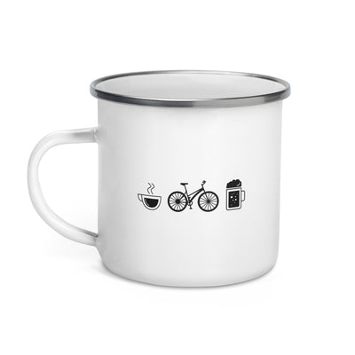Coffee Beer And Bicycle - Emaille Tasse fahrrad