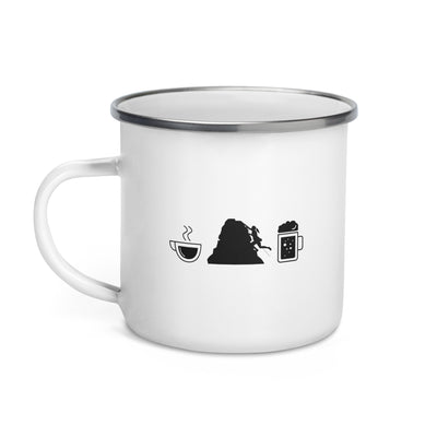 Coffee Beer And Climbing - Emaille Tasse klettern