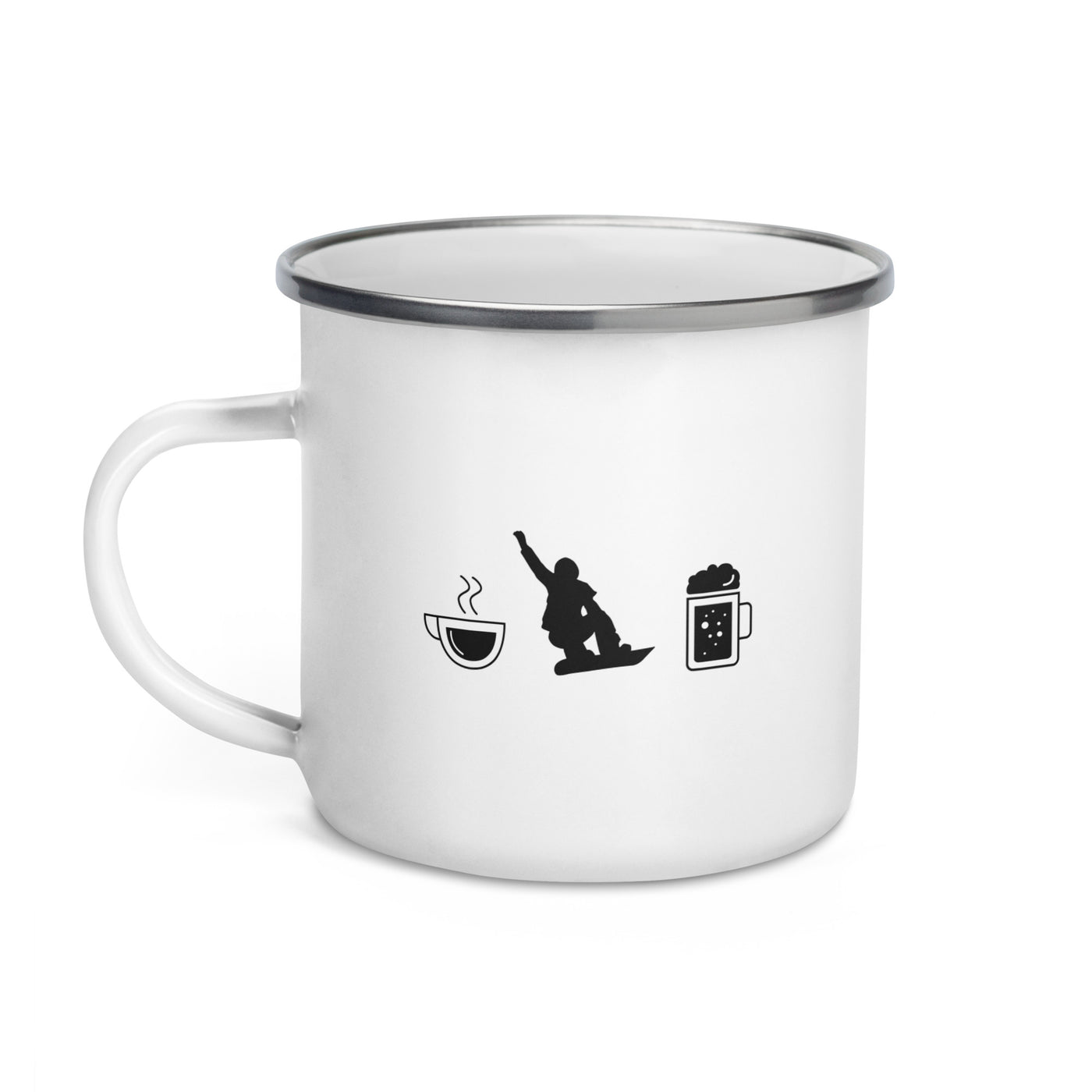 Coffee Beer And Snowboarding - Emaille Tasse snowboarden