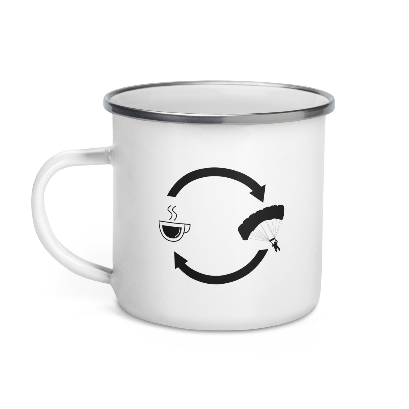 Coffee Loading Arrows And Paragliding - Emaille Tasse berge