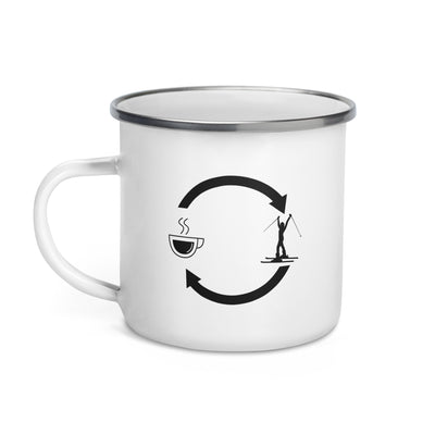 Coffee Loading Arrows And Skiing 1 - Emaille Tasse ski