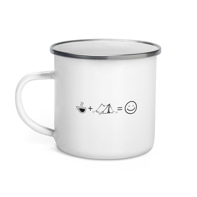 Coffee Smile Face And Camping 1 - Emaille Tasse camping