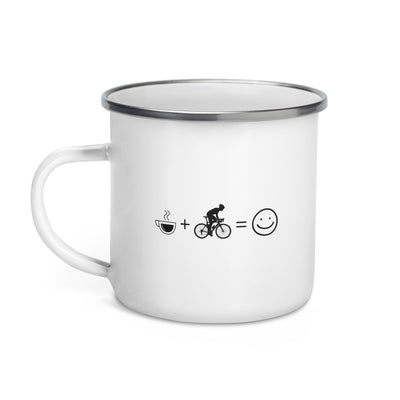 Coffee Smile Face And Cycling 1 - Emaille Tasse fahrrad