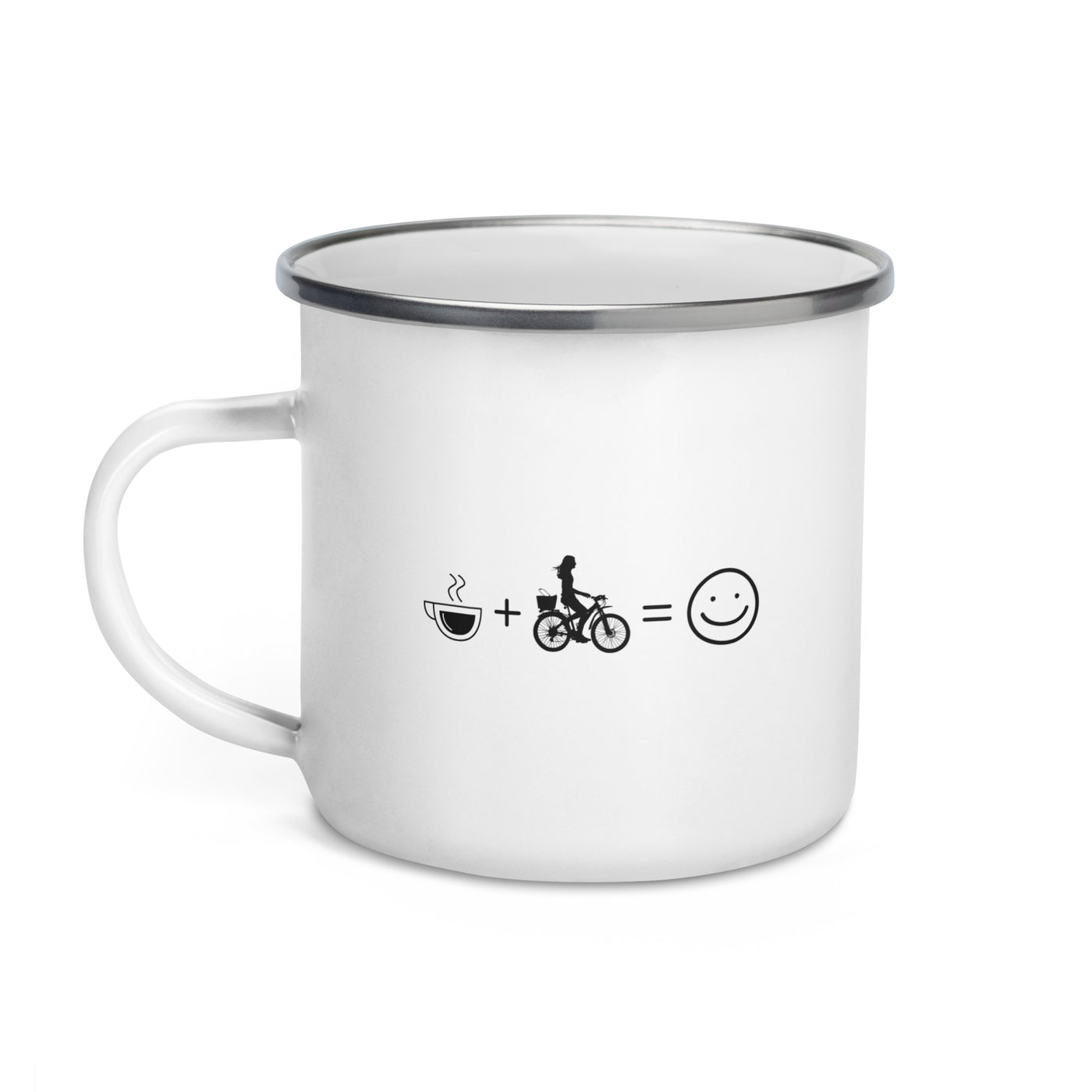 Coffee Smile Face And Cycling 2 - Emaille Tasse fahrrad