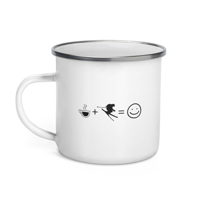 Coffee Smile Face And Skiing - Emaille Tasse ski