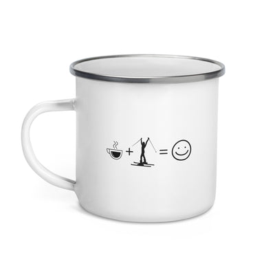 Coffee Smile Face And Skiing 1 - Emaille Tasse ski