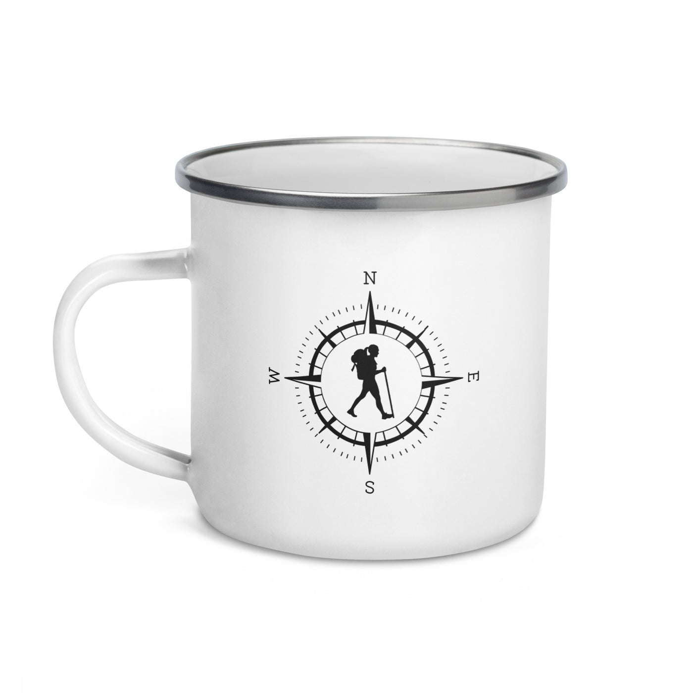 Compass And Hiking - Emaille Tasse wandern