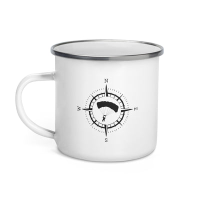 Compass And Paragliding - Emaille Tasse berge