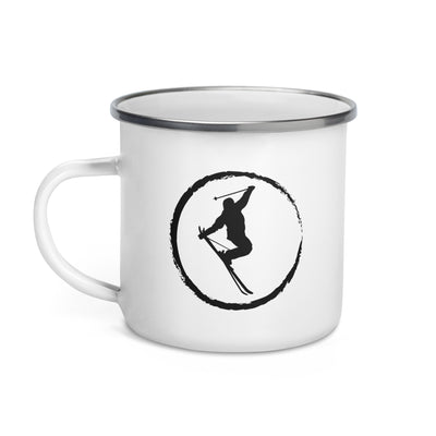 Cricle And Skiing - Emaille Tasse ski