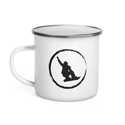 Cricle And Snowboarding - Emaille Tasse snowboarden