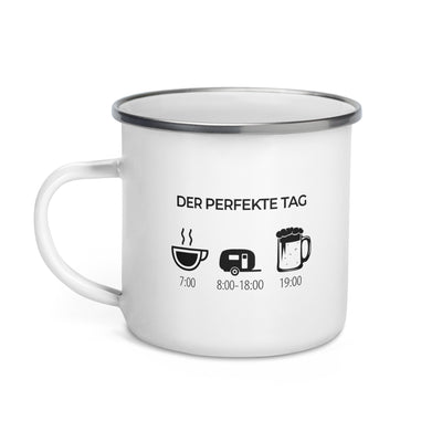 Der Perfekte Camping Tag - Emaille Tasse camping
