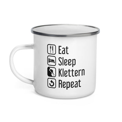 Eat Sleep Klettern Repeat - Emaille Tasse klettern