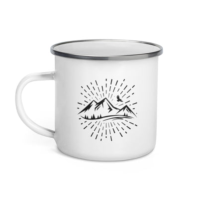 Firework And Mountain - Emaille Tasse berge