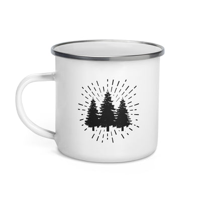 Firework And Tree - Emaille Tasse camping