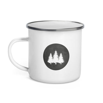 Full Moon - Trees - Emaille Tasse camping