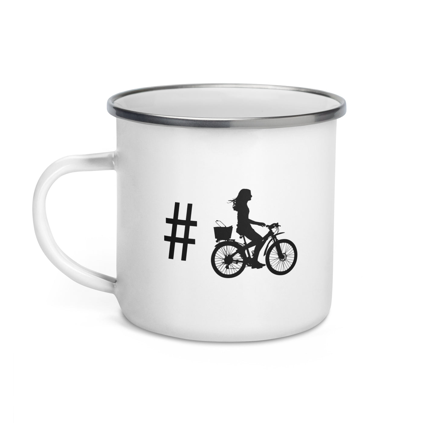 Hashtag - Female Cycling - Emaille Tasse fahrrad