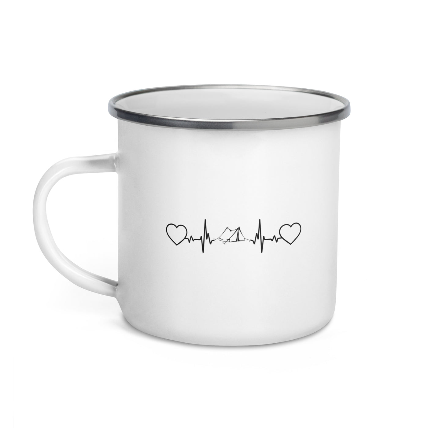 Heart - Heartbeat - Camping Tent - Emaille Tasse camping