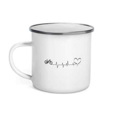 Heart - Heartbeat - Cycle - Emaille Tasse fahrrad