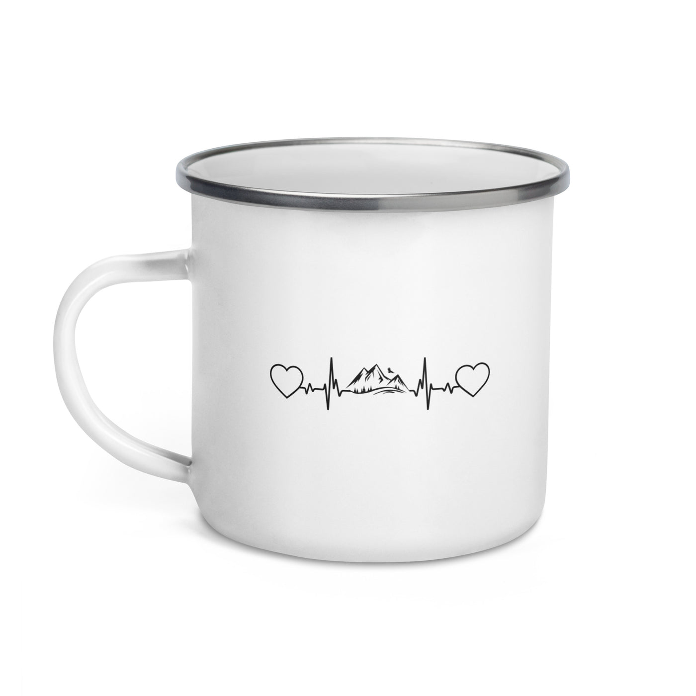 Heart - Heartbeat - Mountain - Emaille Tasse berge