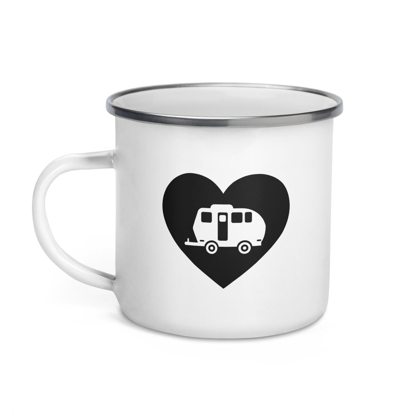 Heart 1 And Camping - Emaille Tasse camping