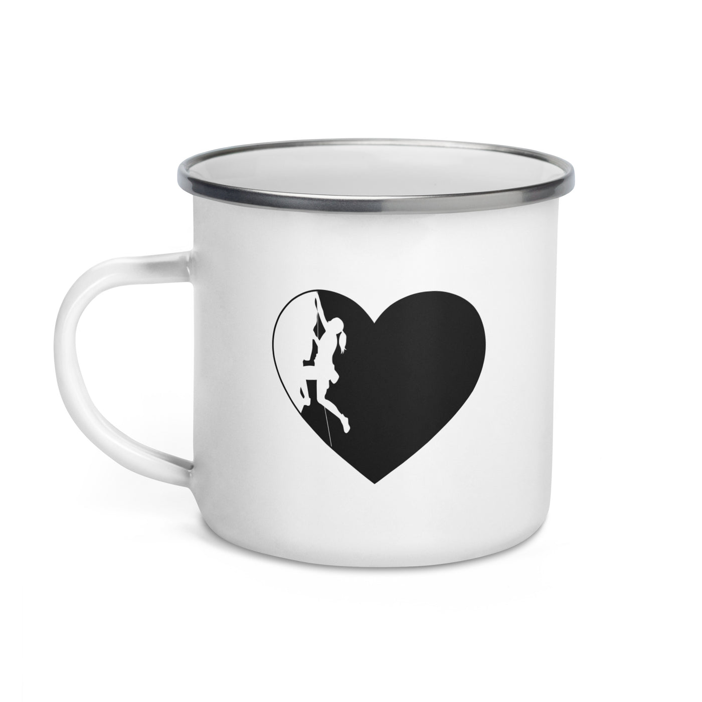 Heart 1 And Climbing - Emaille Tasse klettern