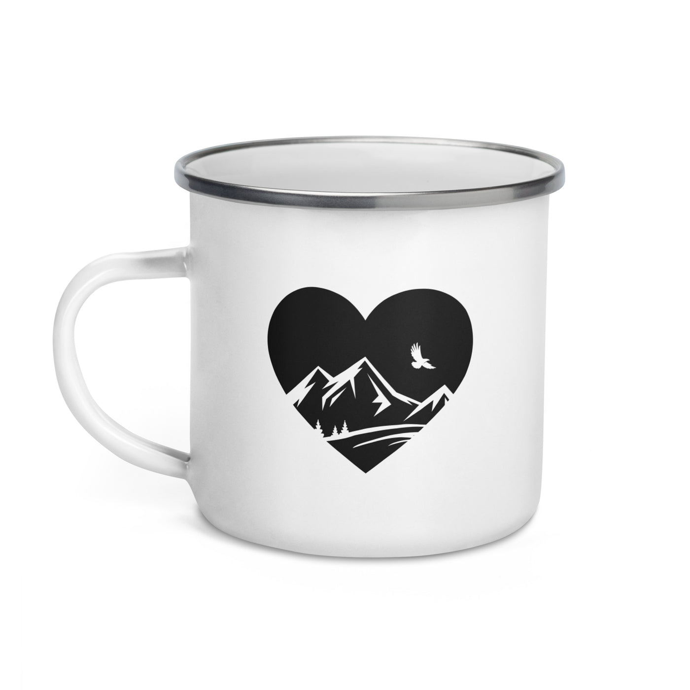 Heart 1 And Mountain - Emaille Tasse berge