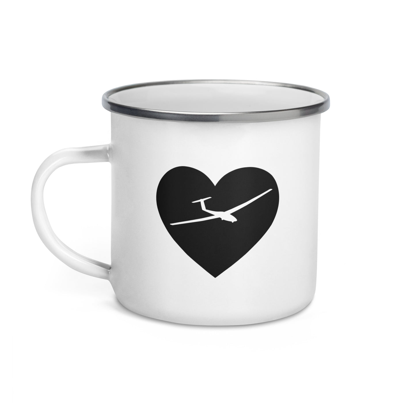 Heart 1 And Sailplane - Emaille Tasse berge