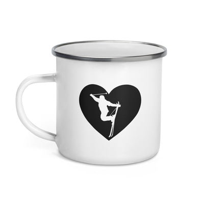 Heart 1 And Skiing - Emaille Tasse ski