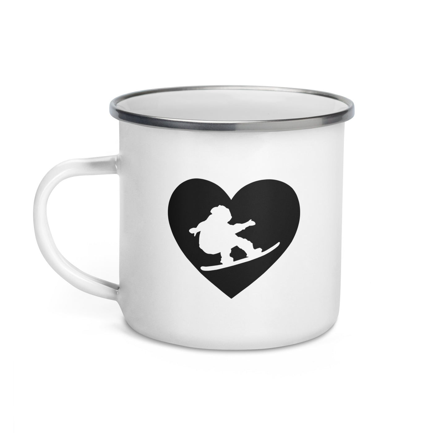 Heart 1 And Snowboarding - Emaille Tasse snowboarden