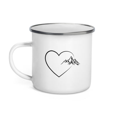 Heart 2 And Mountain - Emaille Tasse berge