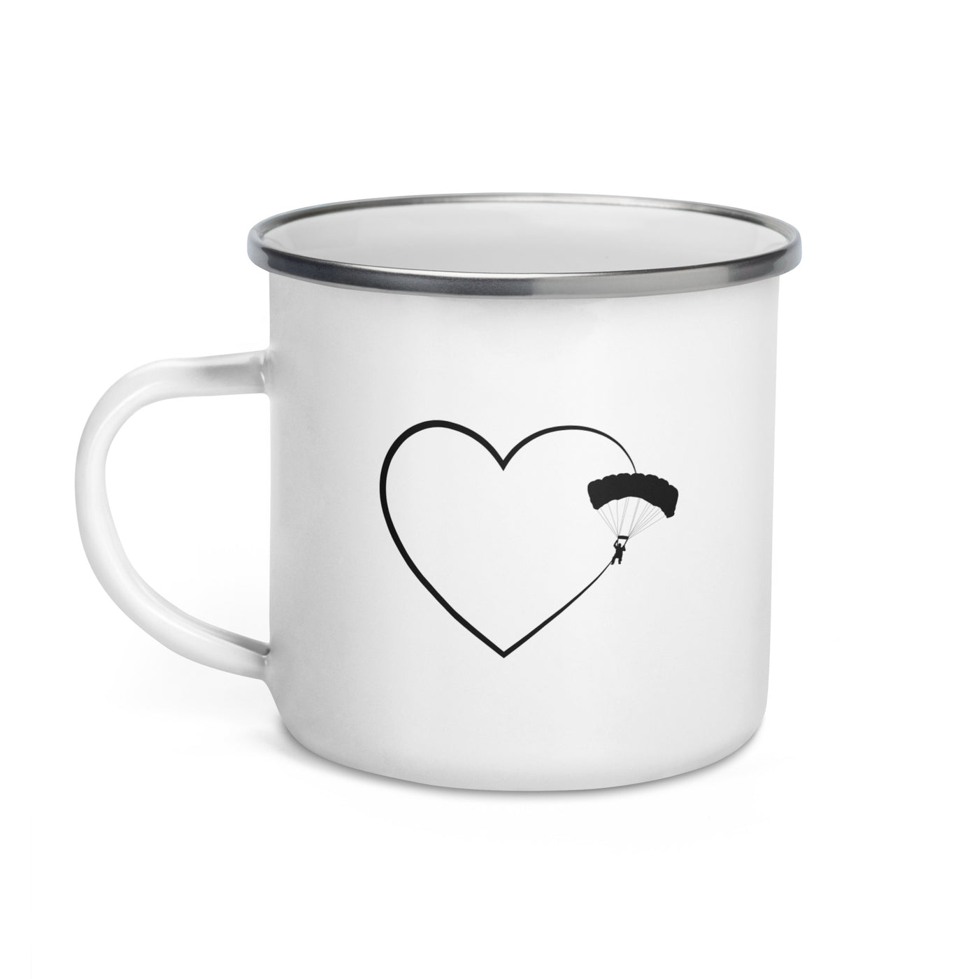 Heart 2 And Paragliding - Emaille Tasse berge