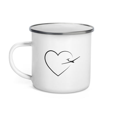 Heart 2 And Sailplane - Emaille Tasse berge