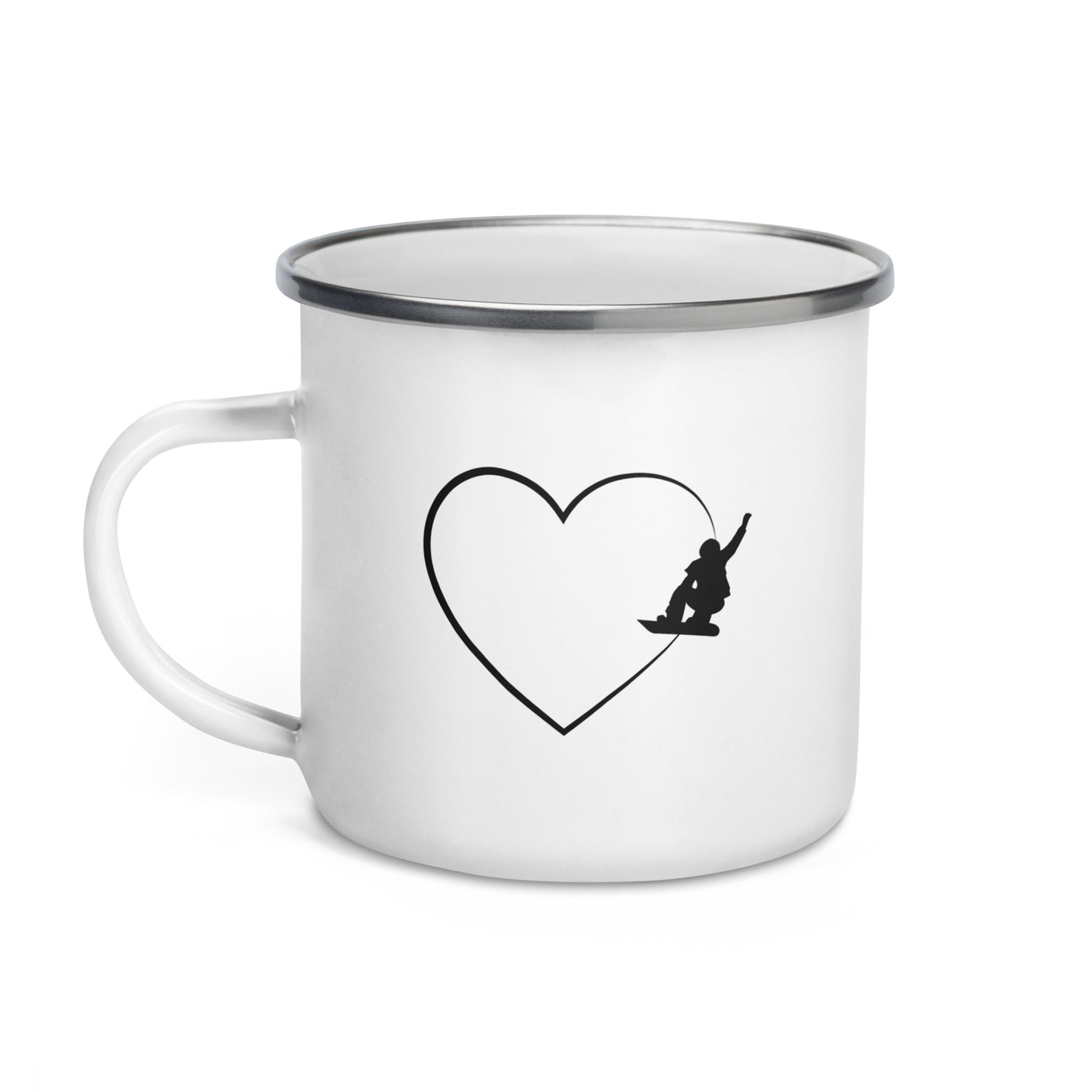 Heart 2 And Snowboarding - Emaille Tasse snowboarden