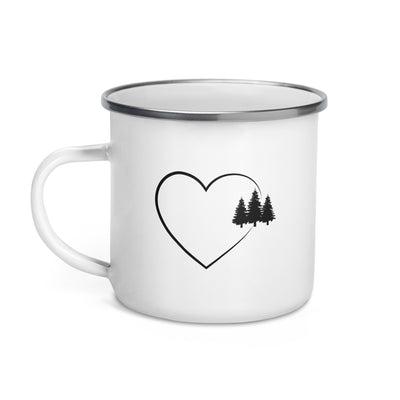 Heart 2 And Trees - Emaille Tasse camping