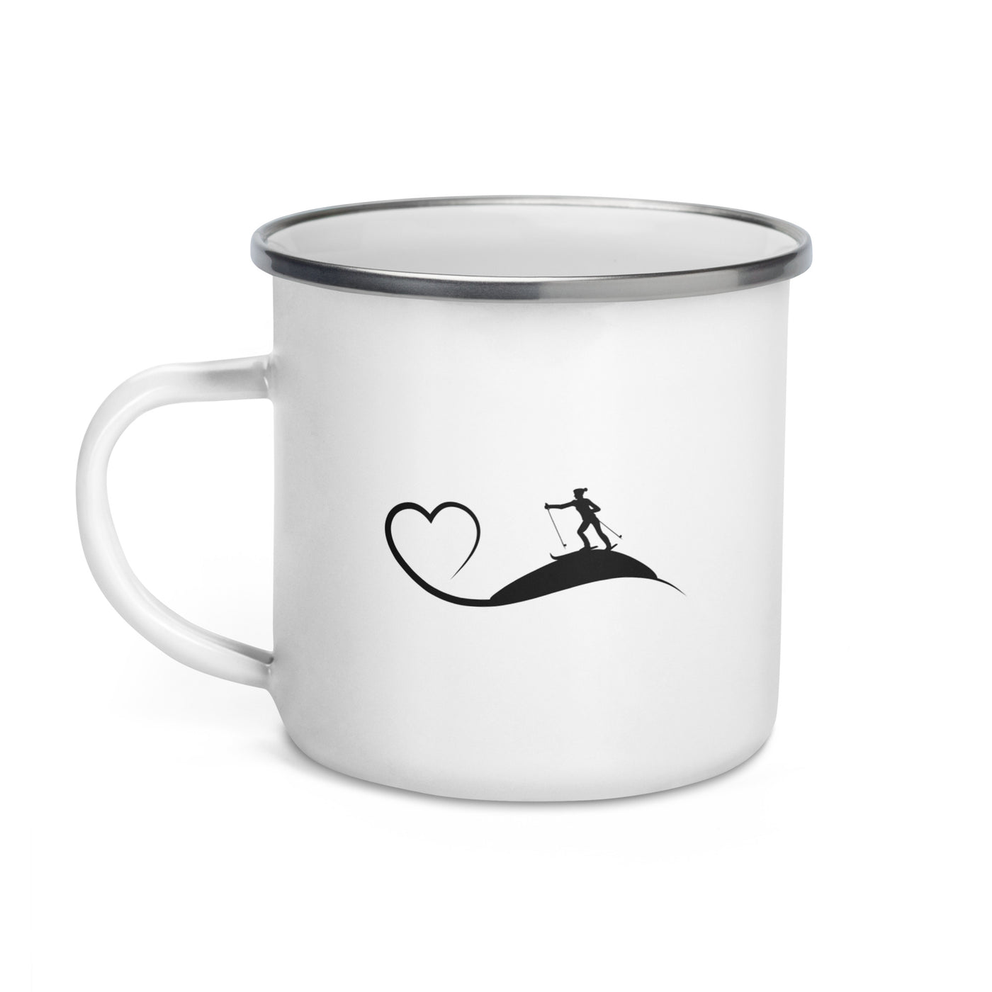 Heart And Skiing - Emaille Tasse ski