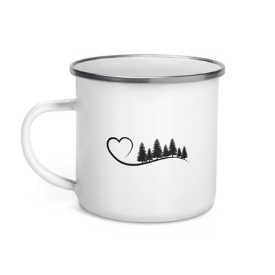 Heart And Tree - Emaille Tasse camping