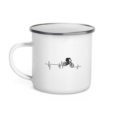 Heartbeat - Cycling (17) - Emaille Tasse fahrrad