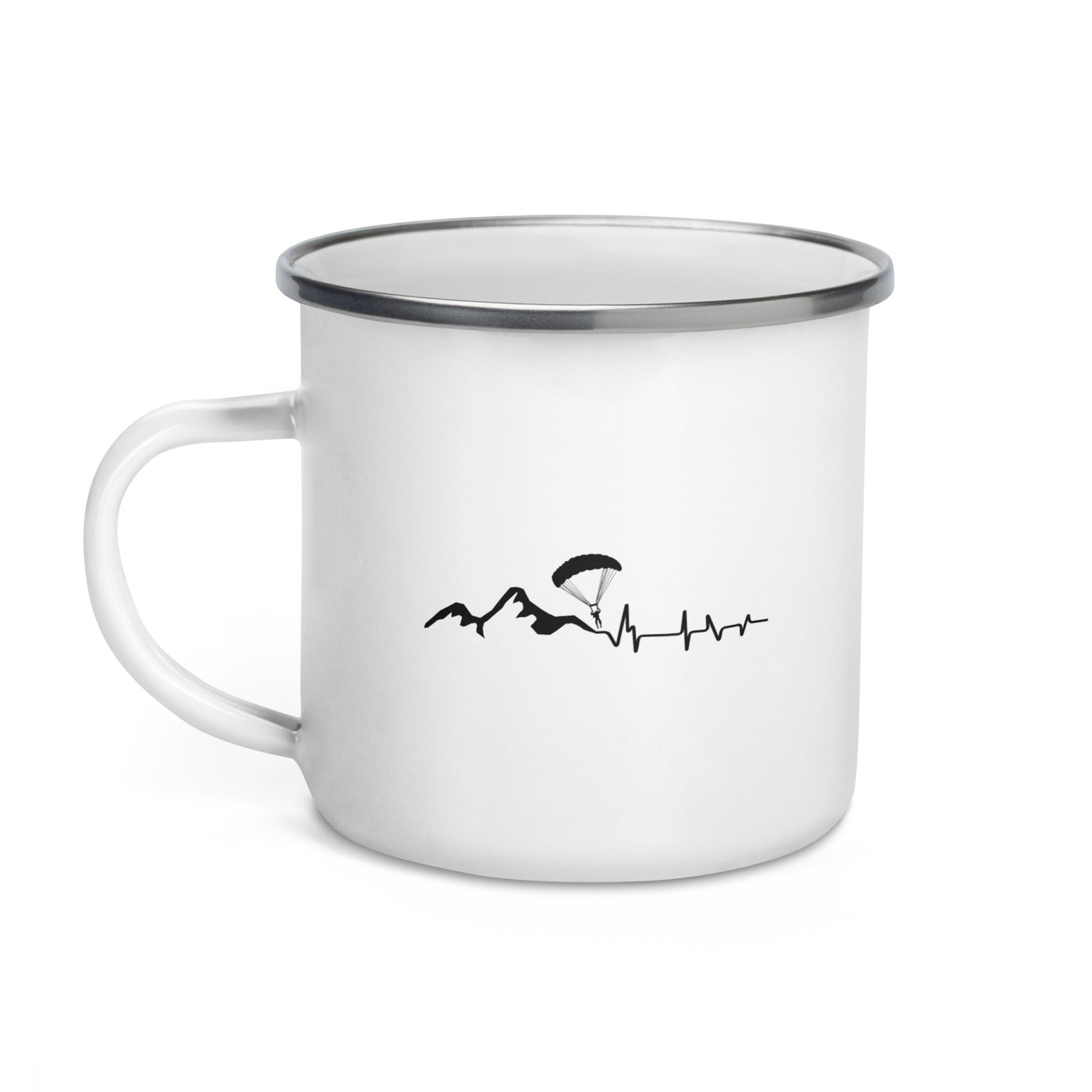 Heartbeat - Mountain - Paragliding - Emaille Tasse berge