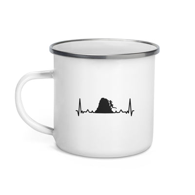 Heartbeat And Climbing - Emaille Tasse klettern