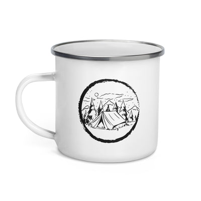 Cricle And Camping - Emaille Tasse camping
