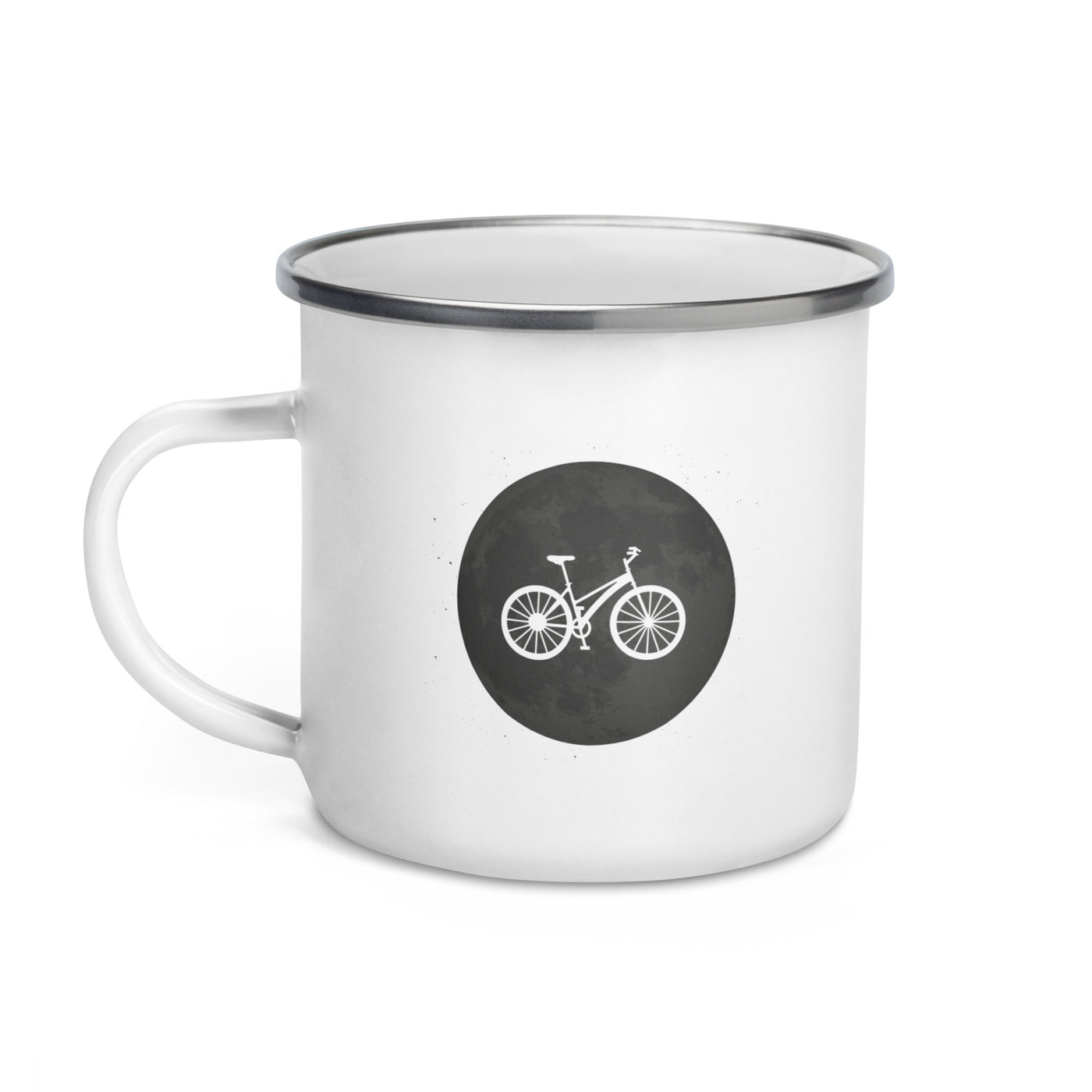 Full Moon - Cycling - Emaille Tasse fahrrad
