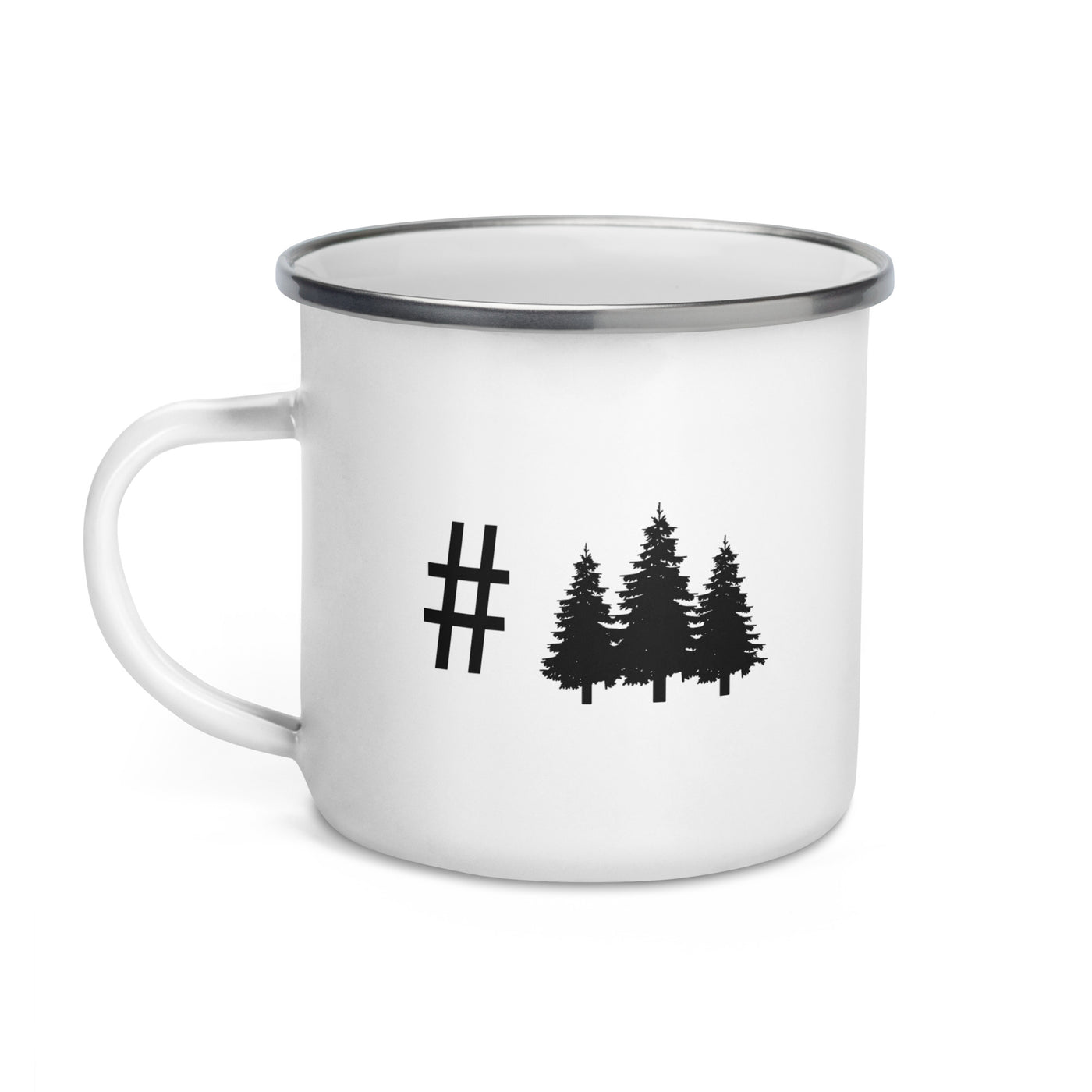 Hashtag - Trees - Emaille Tasse camping