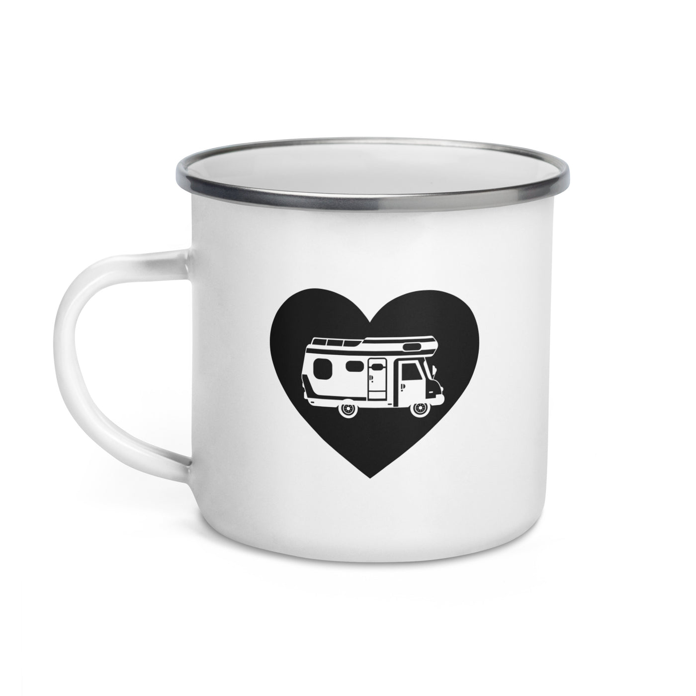 Heart 1 And Camping - Emaille Tasse camping