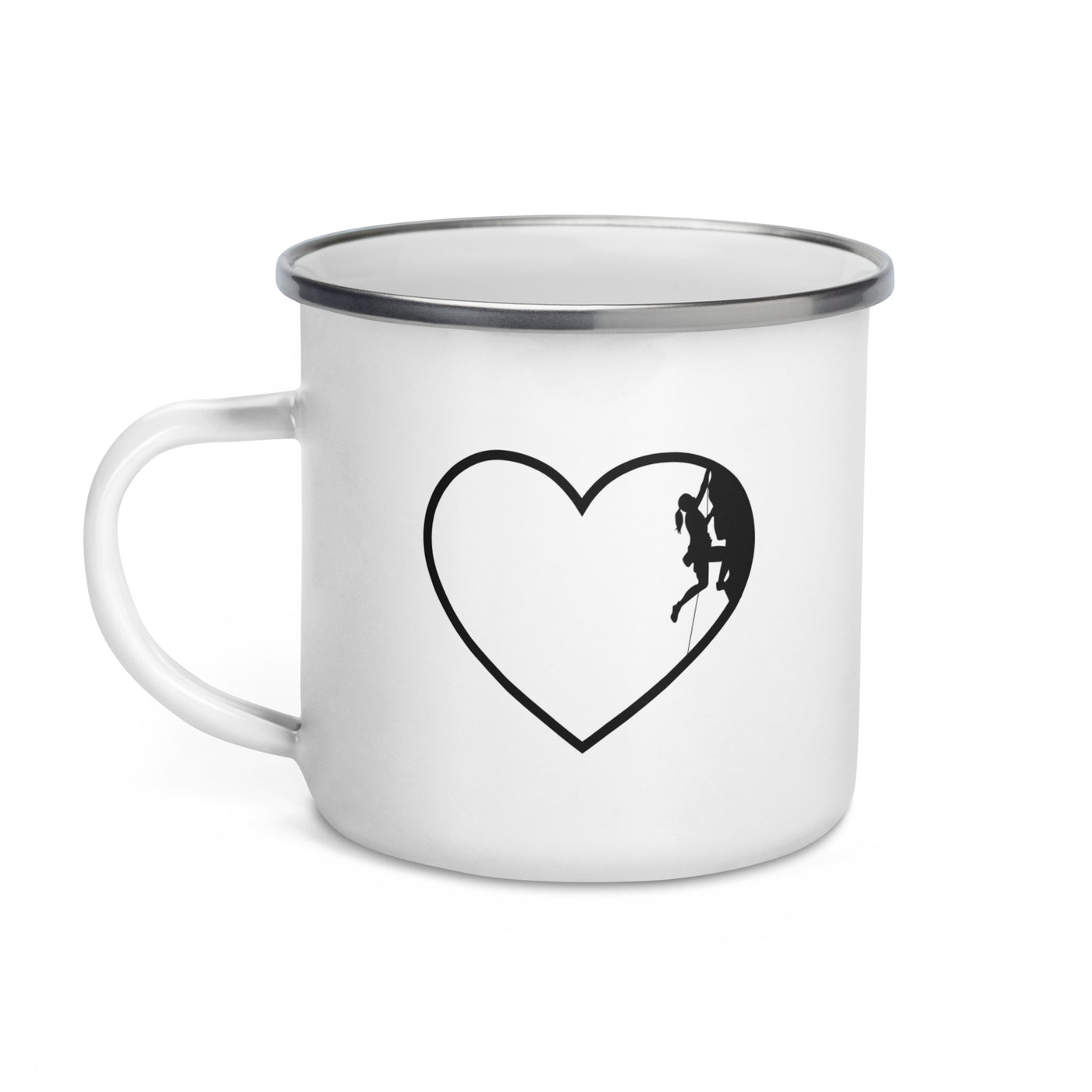 Heart 2 And Climbing - Emaille Tasse klettern