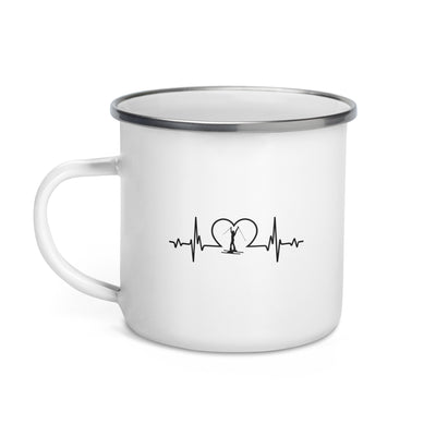 Heartbeat Heart And Skiing 1 - Emaille Tasse ski