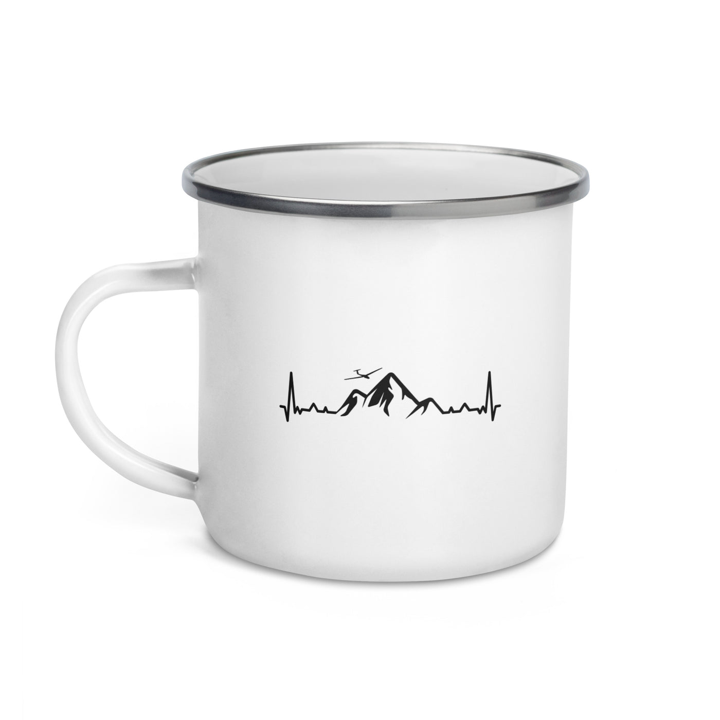 Heartbeat Mountain And Sailplane - Emaille Tasse berge