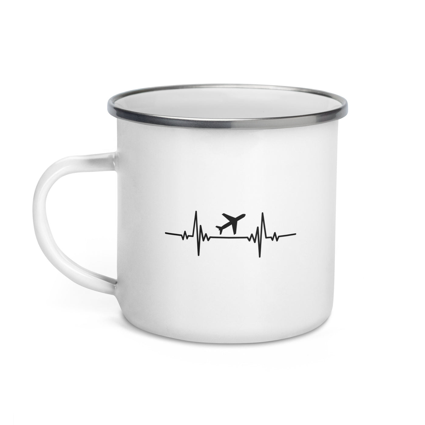 Heartbeat Travel Plane - Emaille Tasse camping