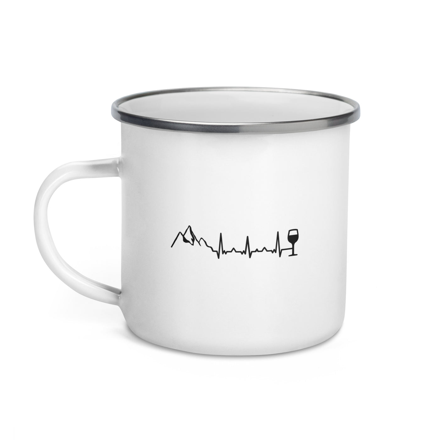 Heartbeat Wine And Mountain - Emaille Tasse berge